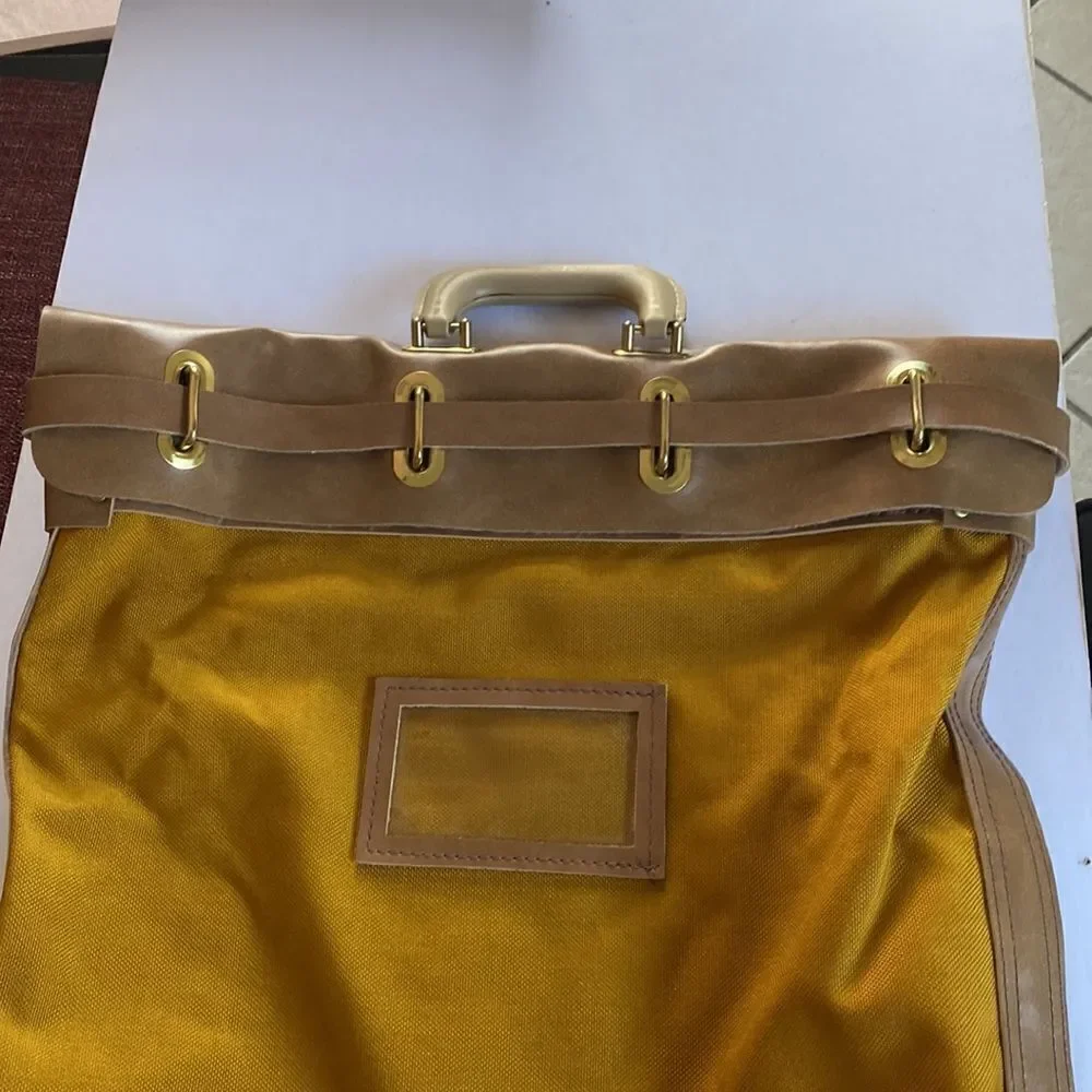 OTCO Leather/ Canvas Money/Mail Transport Bag with Built In Lock